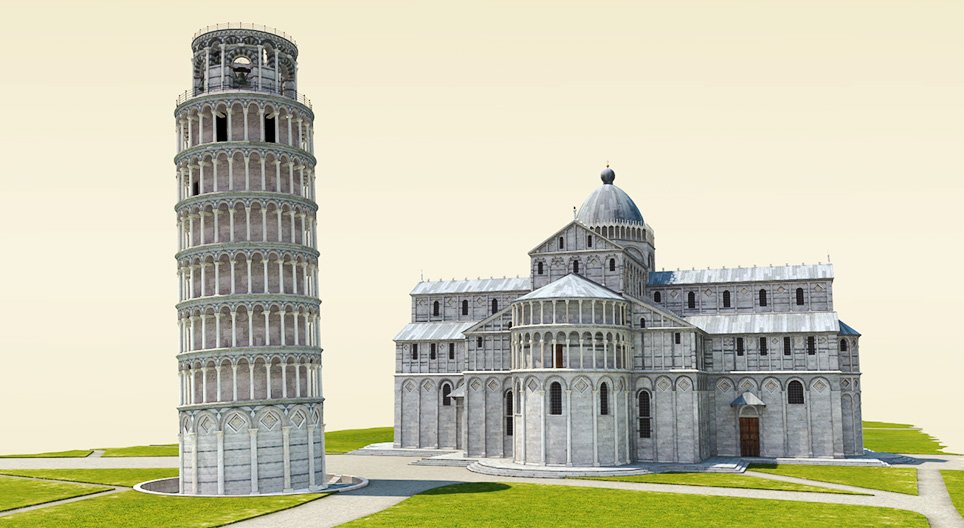 Der Schiefe Turm von Pisa (14. Jahrhundert)
