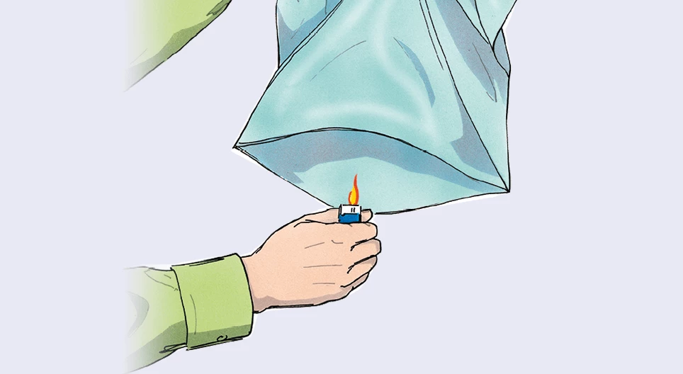 Home-made hot air balloon