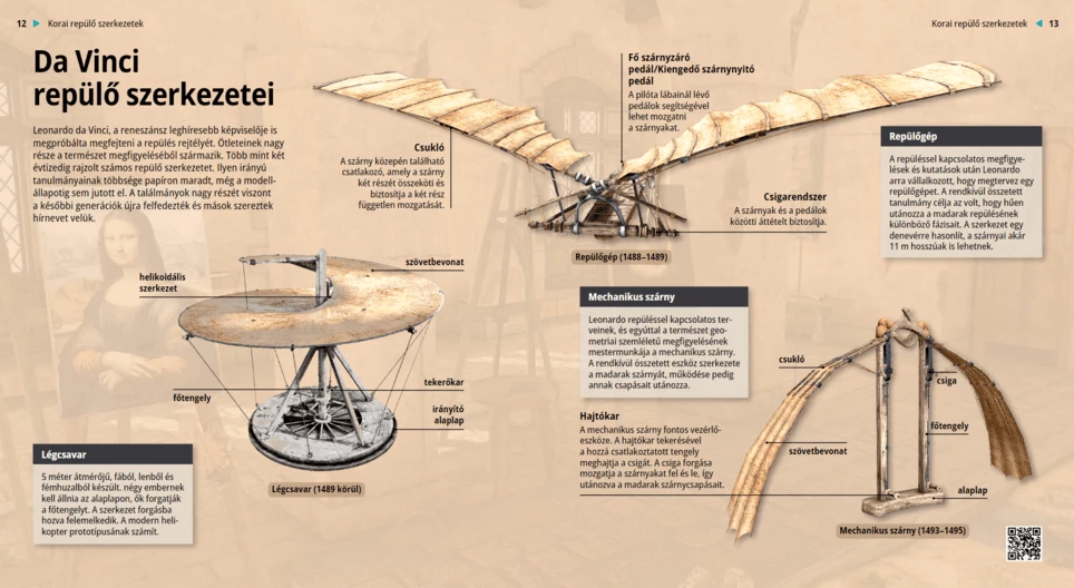 Da Vinci repülő szerkezetei