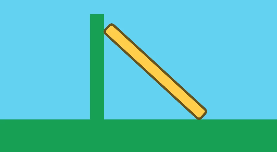 Falnak támasztott rúd egyensúlya