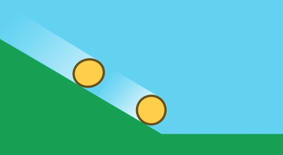 Rugalmas ütközés lejtőn