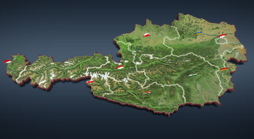 Mappa amministrativa del'Austria
