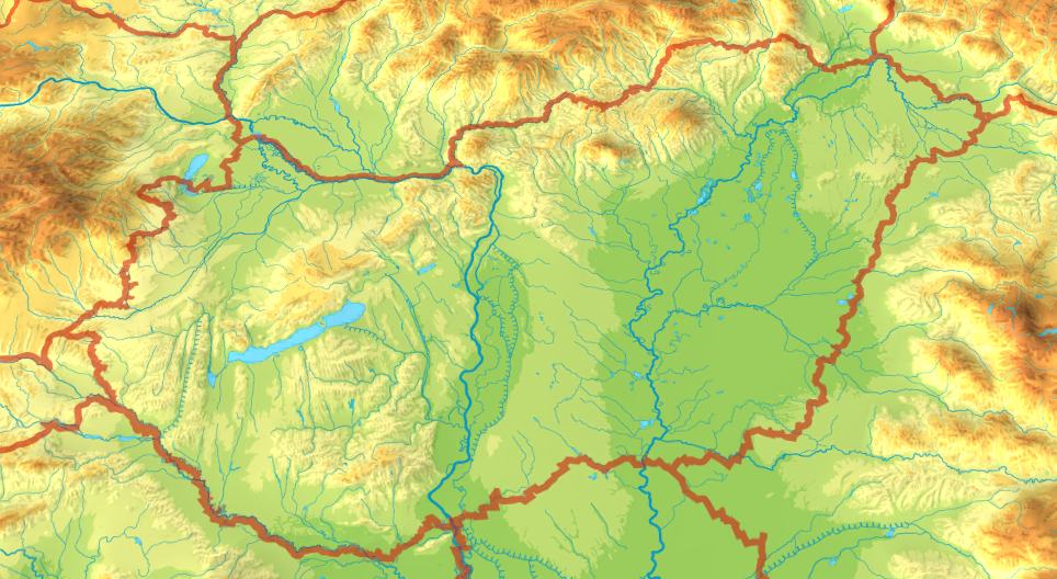 Carta topografica di Ungheria