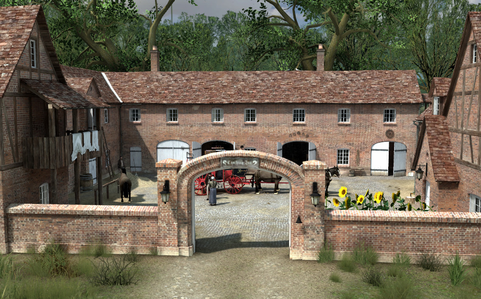 郵便馬車サービス (イギリス、18世紀) - 3Dシーン - CN Mozaikデジタル