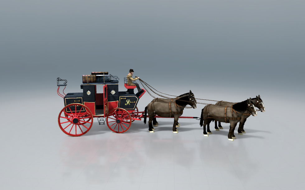 希少♪レア】京都市制100周年 郵便馬車絵図 図3郵便物運送