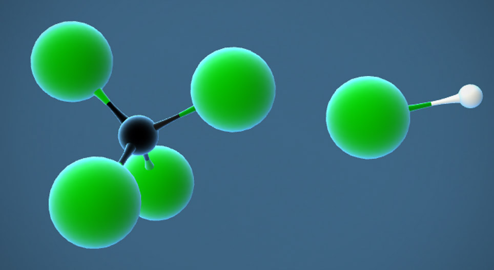 메탄 염소화 - 치환 반응을 통해