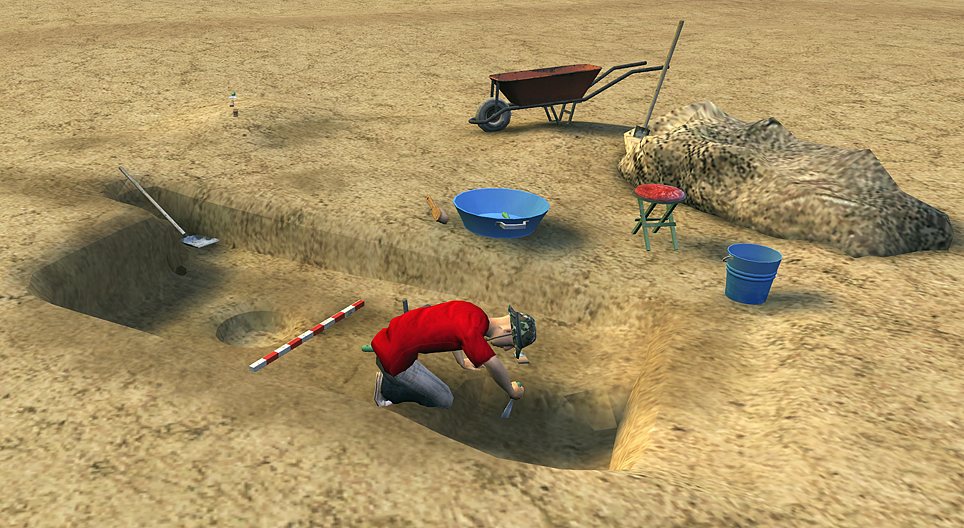 고고학 발굴 (반지하식 집)