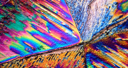 偏光で見る結晶化したクエン酸