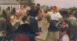 Lajos Deák-Ébner: Targ drobiu (1885)