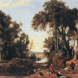 Jan Wildens - Krajobraz z chłopami