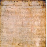 An original copy of the Declaration of Independence