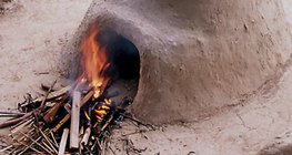 Prehistoryczny piec do wypalania przedmiotów z gliny