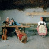 Simon Hollósy: W Tawernie (1887)