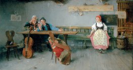 Шимон Холлоши: «В таверне» (1887, Венгерская национальная галерея)