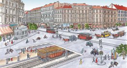 19세기 후반의 옥토곤 광장의 풍경, 부다페스트