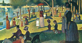 Georges Seurat: Niedzielne popołudnie na wyspie La Grande Jatte (1884-1886, impresjonizm)