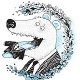 Öltönyös medve öltönyös nyelvvel