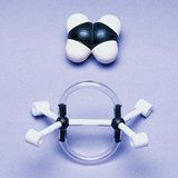 エチレン分子の空間充填およびスティックモデル