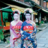 Japanese women wearing kimono