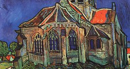 Van Gogh: Kościół w Auvers (1890, postimpresjonizm)