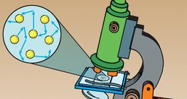 Ruch Browna można obserwować pod mikroskopem