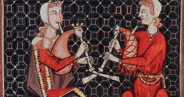 Miniatura przedstawiająca trubadurów