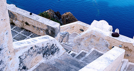 Schody na wyspie Santorini