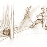 Chłopiec grający w piłkę nożną