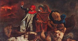 Делакруа: «Ладья Данте», также «Данте и Вергилий в аду» (1822, романтизм)
