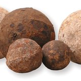 Cannon balls made from stone and iron