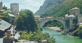 Mostar i słynny Stary Most, Bośnia i Hercegowina