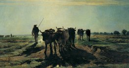 Констан Тройон: «Волы идут на пашню. Утро» (1855, реализм)