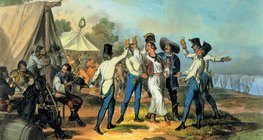 Набор в армию (цветная литография)