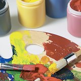 パレット上のカラーミキシング