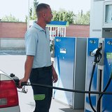Refuelling a car at a petrol station