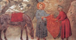 Giotto: Święty Franciszek dający płaszcz ubogiemu (ok. 1300, renesans)