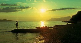 Zachód słońca na plaży