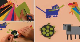 Wyklejanie figur zwierząt z regularnych kształtów