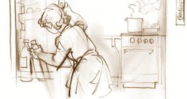 Gorąca zupa, zimny sok owocowy