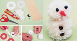 Robienie bałwana z pomponów