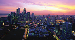 Zachód słońca w Singapurze