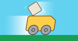加速する車でひっくり返る箱