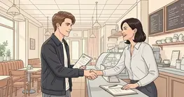 Colloquio di lavoro in un bar