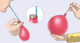 Piercing a balloon