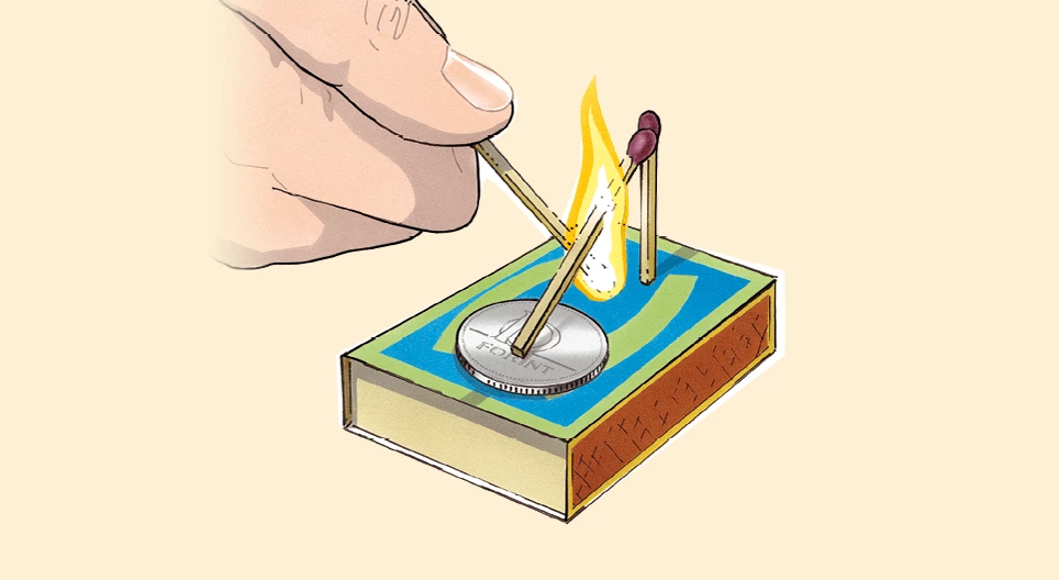 Levitating matchstick