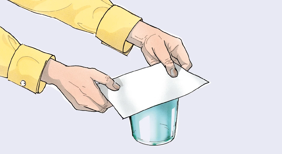 Water stays in the glass