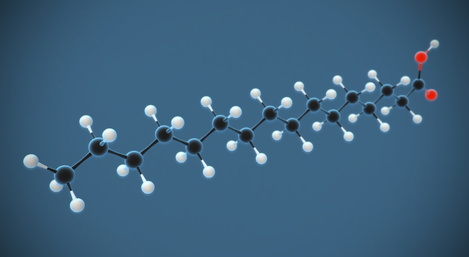 Kwas palmitynowy (kwas heksadekanowy) (C₁₅H₃₁COOH)