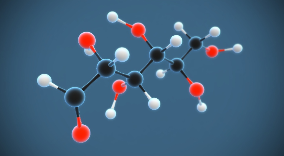 Glukoza tworząca związki pierścieniowe.