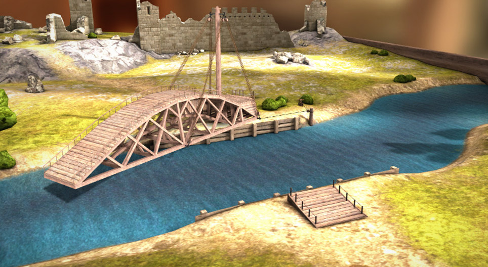 Most obrotowy, wynalazek Leonarda da Vinci (147-1489)