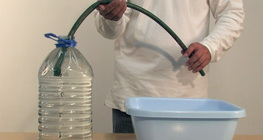 Lung test by volume measurement